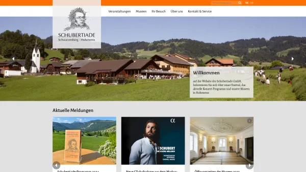 Website Screenshot: Schubertiade Die offizielle Web-Site der Schubertiade GmbH Hohenems Vorarlberg Österreich - Schubertiade – Home - Date: 2023-06-26 10:21:07