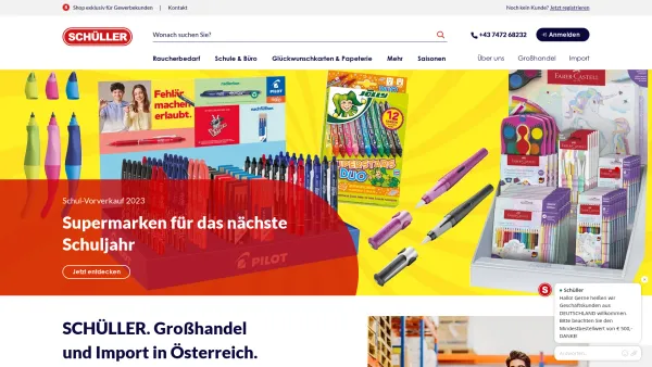 Website Screenshot: Schüller & Sohn GmbH - Raucherbedarf, Glückwunschkarten & mehr | Schüller & Sohn - Date: 2023-06-26 10:21:07