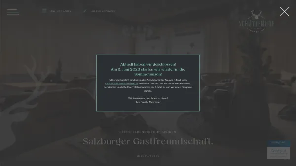 Website Screenshot: Hotel Gasthof Schützenhof Flachau - 3* Hotel & Traditions-Gasthof in Flachau, Salzburger Land - Date: 2023-06-14 10:45:06