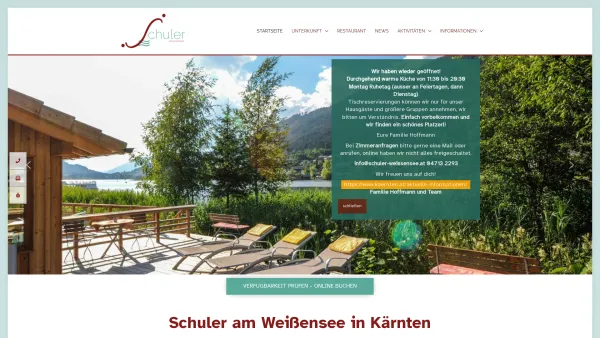 Website Screenshot: Schuler Weissensee Schulers Weinstube Haus Schuler - Schuler Weissensee - Ferienwohnung Zimmer Restaurant Minigolf - Date: 2023-06-26 10:21:08