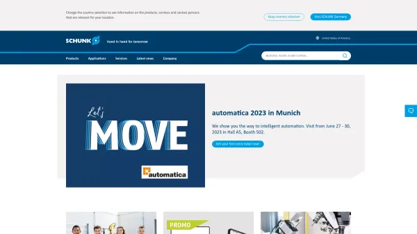 Website Screenshot: SCHUNK INtec GmbH - SCHUNK – Competence leader for toolholding and workholding, gripping technology and automation technology - Date: 2023-06-15 16:02:34