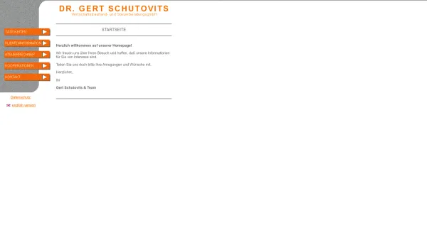 Website Screenshot: MAG. GERT SCHUTOVITS Steuerberater Wirtschaftstreuhänder - DR. GERT SCHUTOVITS - Steuerberater - Wirtschaftstreuhänder - Date: 2023-06-26 10:21:10