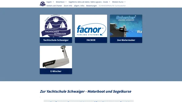 Website Screenshot: Haus Neue Seite 1 - SCHWAIGERNAUTIK Yachtzubehör - Yachtschule Schwaiger - Mit Sicherheit Zum Schein - Date: 2023-06-15 16:02:34