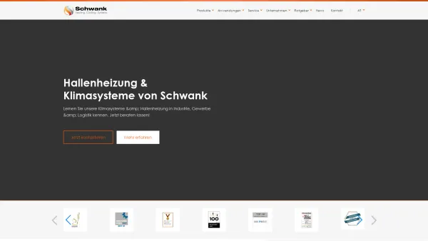 Website Screenshot: SCHWANK Österreich Hallenheizsysteme - Hallenheizungen & Klimasysteme für Industrie & Gewerbe | Schwank - Date: 2023-06-26 10:21:10