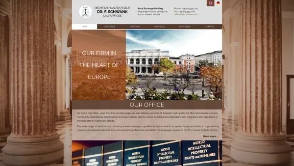 Website Screenshot: to LAW OFFICES DR. F. SCHWANK - Law Offices Dr. Friedrich Schwank | International Law Firm Wien-Vienna - Date: 2023-06-26 10:21:10