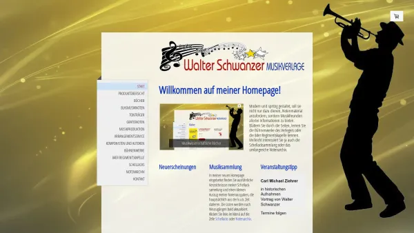 Website Screenshot: Walter Schwanzer k. u. k. Regimentskapelle Nr. 84 - Start - Walter Schwanzer Musikverlage - Date: 2023-06-26 10:21:10