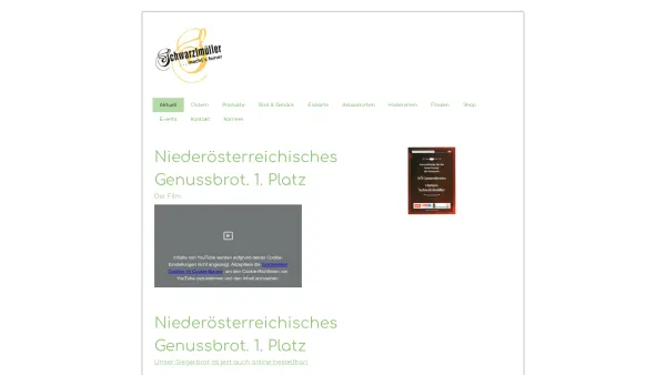 Website Screenshot: Konditorei Confiserie Bäckerei Schwarzlmüller - Aktuell - schwarzlmuellers Webseite! - Date: 2023-06-26 10:21:11
