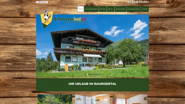Website Screenshot: Schwazerhof - Ferienwohnung Rauris - Date: 2023-06-26 10:21:11