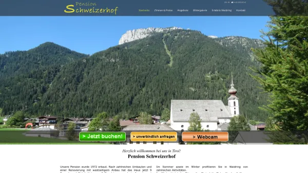 Website Screenshot: Frühstückspension Schweizerhof - Pension Schweizerhof - Waidring in Tirol – Herzlich willkommen - Date: 2023-06-26 10:21:13
