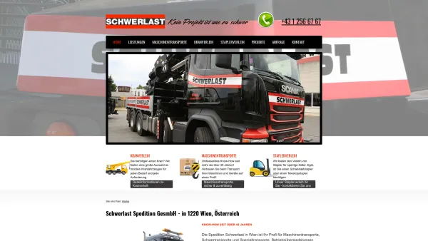 Website Screenshot: Schwerlast Spedition GmbH Nfg. KG - Schwerlast Spedition GmbH, 1220 Wien / Österreich - Date: 2023-06-15 16:02:34