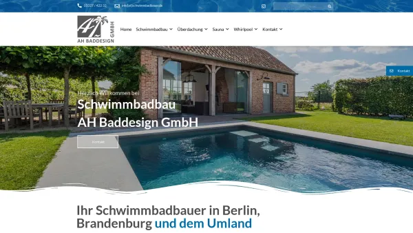Website Screenshot: AH BADDESIGN GMBH Schwimmbecken Floating Saunabau Wellnessanlagenbau - Schwimmbadbau - AH Baddesign GmbH Schwimmbad und Sauna - Date: 2023-06-26 10:21:13