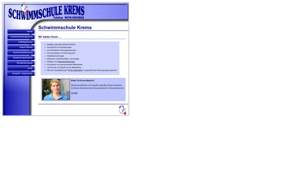 Website Screenshot: Schwimmschule-Krems - Schwimmschule Krems - Date: 2023-06-14 10:45:06