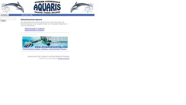Website Screenshot: Mag. Karl-Heinz Online Schwimm Shop Aquaris Schwimmausrüstung und Sportartikel von Arena Speedo Diana für den Schwimmsport - Schwimmschule Aquaris | Schwimmschule - Date: 2023-06-26 10:21:13