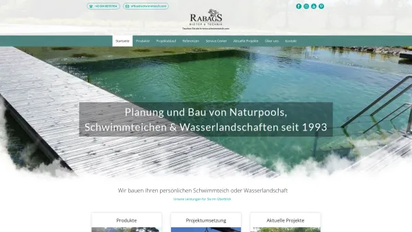Website Screenshot: Biotop & Technik Ratzesberger GmbH - Ihre Experte für Schwimmteiche | Naturteiche - Date: 2023-06-15 16:02:34