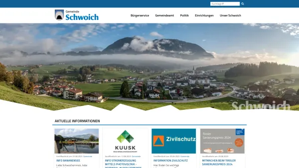 Website Screenshot: Gemeindeamt Schwoich RiS-Kommunal - Schwoich - Startseite - Date: 2023-06-26 10:21:13