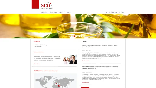 Website Screenshot: SCO Studen CO SCO Gruppe Holding Agragold Bimal Agrogorica Cerol SCO Arex Seed oil Holdings Über uns Soft commodities Energy commo - STUDEN & CO Holding - Date: 2023-06-26 10:21:14