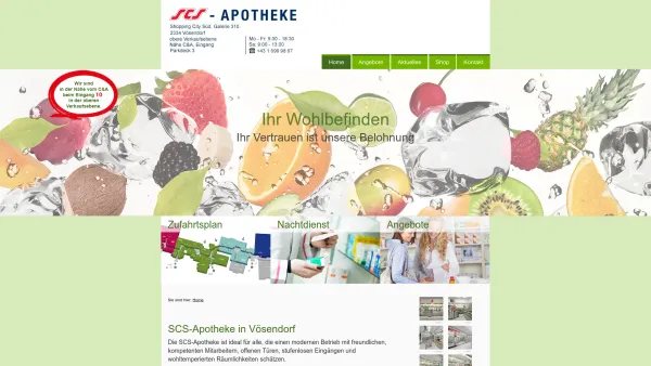 Website Screenshot: SCS-Apotheke - SCS Apotheke in Vösendorf - Date: 2023-06-26 10:21:14