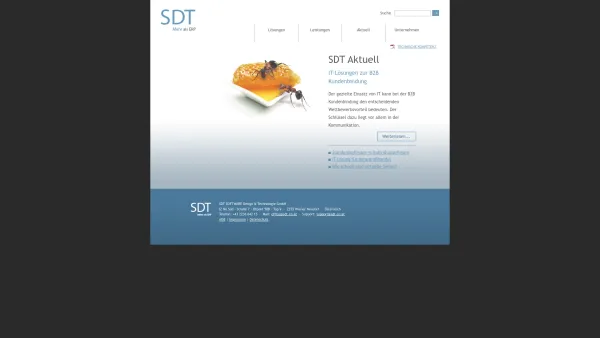 Website Screenshot: SDT-Software Design Technologie SDT Software Design und Technologie GmbH - SDT ~ Mehr als ERP - Start - Date: 2023-06-26 10:21:14