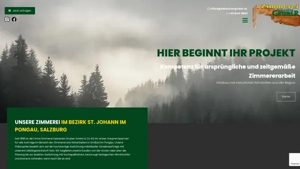 Website Screenshot: Gruber Sebastian GmbH & Co KG - Zimmerei Sebastian Gruber im Pongau, Salzburg - Date: 2023-06-26 10:21:14