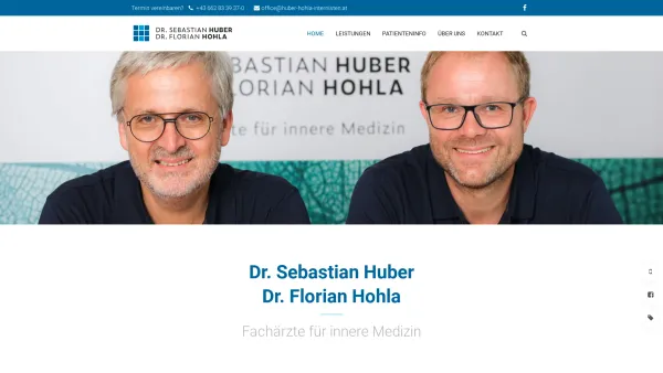 Website Screenshot: Dr. Huber - Gruppenpraxis Riedenburg - Dr. Huber | Dr. Hohla - Fachärzte für innere Medizin, Salzburg - Date: 2023-06-26 10:21:14