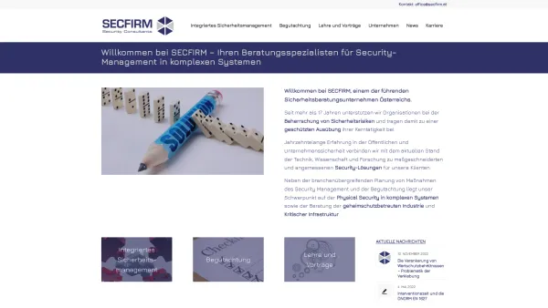 Website Screenshot: SECFIRM e.U. Niederlassung Tirol - Berater für Unternehmenssicherheit - wenn's wirklich um was geht ... › SECFIRM e.U. - Date: 2023-06-15 16:02:34