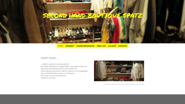 Website Screenshot: Second Hand Boutique Spatz - Start - secondhand boutique spatz - Date: 2023-06-26 10:21:16