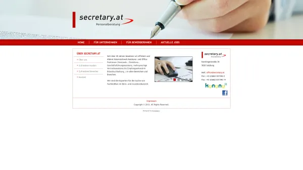 Website Screenshot: secretary.at Personalberatung - Home - Date: 2023-06-14 10:37:13