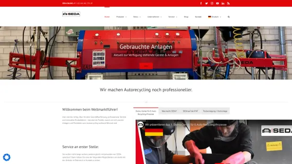 Website Screenshot: SEDA-Umwelttechnik GmbH - Professionelles Autorecycling - SEDA Umwelttechnik GmbH - Date: 2023-06-26 10:21:17