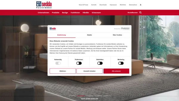 Website Screenshot: sedda Polstermöbelwerke - Sofa, Couch & Bett handgefertigt in Österreich | SEDDA Polstermöbel - Date: 2023-06-15 16:02:34