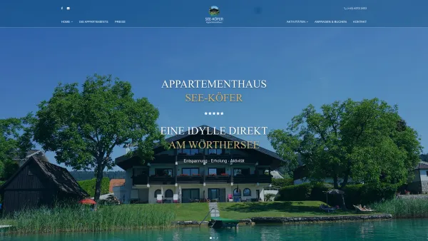 Website Screenshot: Appartements See Köfer - Wörthersee Appartements Ferienwohnungen See Köfer Kärnten - Date: 2023-06-15 16:02:34