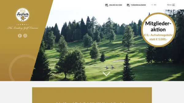 Website Screenshot: Golfclub Seefeld Wildmoos Tirol Österreich - Golfclub Seefeld-Wildmoos - Golfclub Seefeld-Wildmoos - Date: 2023-06-26 10:21:17