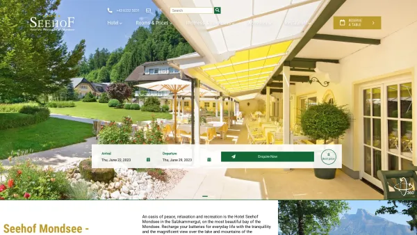 Website Screenshot: Hotel Seehof - Hotel Seehof Mondsee | 5* Hotel directly at Lake Mondsee - Date: 2023-06-26 10:21:17