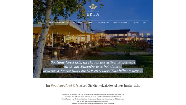 Website Screenshot: FAMILIEN  SEMINARHOTEL ERLA RISTORANTE - Boutique Hotel Erla | Seminarhotel Familienurlaub Restaurant Stubenberg - Date: 2023-06-26 10:21:17