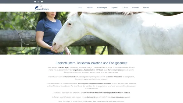 Website Screenshot: Seelenflüstern Fegerl KG - Seelenflüstern Tierkommunikation und Energiearbeit | Home - Date: 2023-06-15 16:02:34