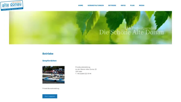 Website Screenshot: Robert Restaurant Seepferdchen - Seepferdchen - Die schöne Alte Donau - Date: 2023-06-26 10:21:17