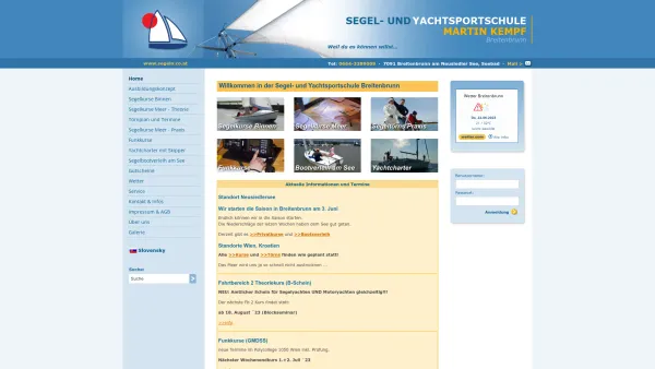 Website Screenshot: Segelschule Kempf Breitenbrunn die freundlichste unter den Segelschulen am Neusiedler See - Segelschule & Yachtsport Martin Kempf, Breitenbrunn, Wien, Baden - Willkommen - Date: 2023-06-26 10:21:20