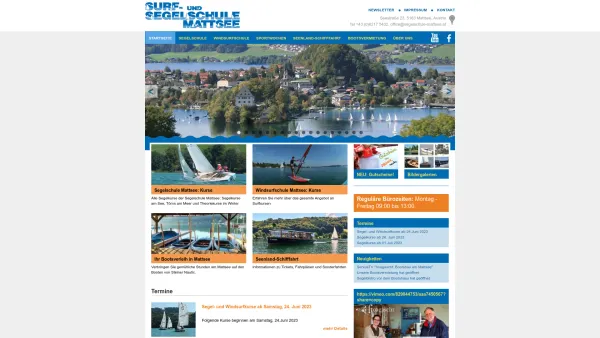 Website Screenshot: Segelschule / Surfschule Mattsee - Segelschule Mattsee Surfschule Bootsverleih Salzburger Seenland Schifffahrt - Date: 2023-06-26 10:21:20