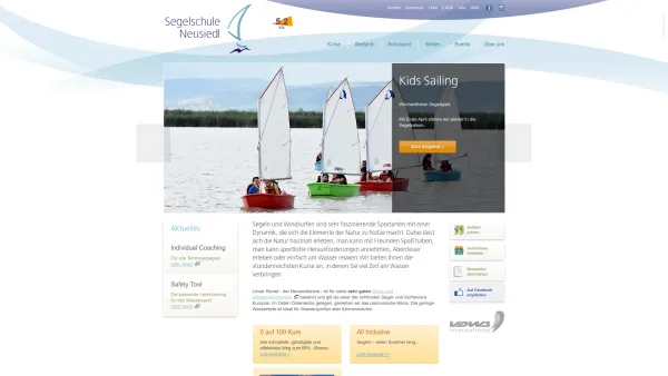 Website Screenshot: Segelschule Neusiedl GmbH - Home - Date: 2023-06-26 10:21:20