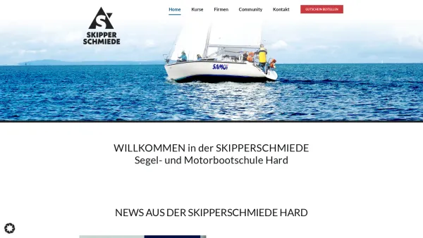 Website Screenshot: Segel und Motorbootschule Hard - Home - Skipper Schmiede | Segel- und Motorbootschule Hard - Date: 2023-06-26 10:21:20