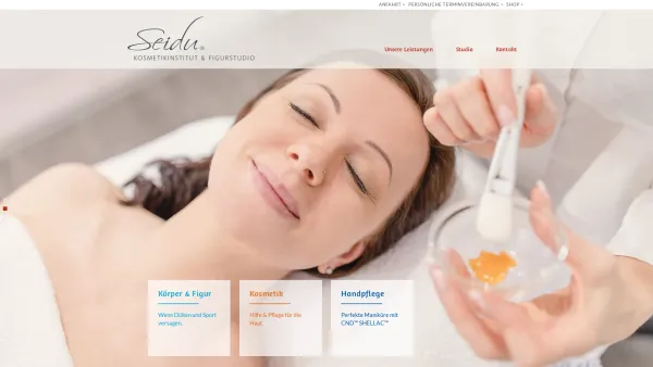 Website Screenshot: Seidu Farb und Stil und Imageberatung Visagisten Make-up - Seidu Kosmetikinstitut & Figurstudio - Startseite - Date: 2023-06-14 10:45:09