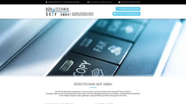 Website Screenshot: Bürotechnik Seif GmbH - Bürotechnik Seif - Kopierer, Drucker und Monitore - Date: 2023-06-15 16:02:34