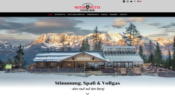 Website Screenshot: Schladming Rohrmoos Seiterhütte Celtic Bar Rodelbahnn - Seiterhütte & Celtic Bar | Skihütte | Après-Ski, Hochwurzen - Ski amadé - Date: 2023-06-26 10:21:20