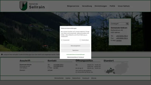 Website Screenshot: Gemeindeamt Sellra RiS-Kommunal - Gemeinde Sellrain - Startseite - Date: 2023-06-26 10:21:22