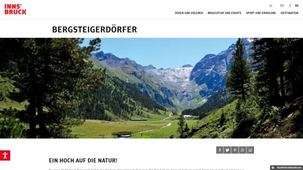 Website Screenshot: Tourismusbüro Gries im Innsbruck und seine Feriendörfer Gries - Bergsteigerdörfer im Sellraintal - Innsbruck.info - Date: 2023-06-26 10:21:22