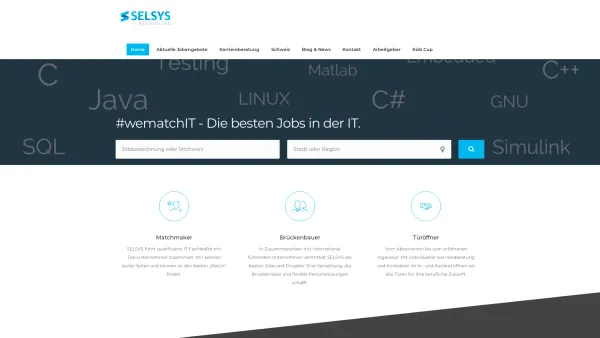 Website Screenshot: SELSYS Software Solutions GmbH - SELSYS – IT Recruiting - Date: 2023-06-26 10:21:22