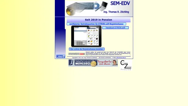 Website Screenshot: SEM-EDV Ing. Thomas R. Zöchling - SEM-EDV Ing Thomas R. Zoechling * Qualität mit Fachberatung seit 1991 - Date: 2023-06-26 10:21:22