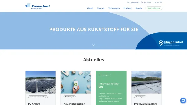 Website Screenshot: Semadeni Gruppe Kompetenz Kunststoff - Semadeni Plastics Group - Date: 2023-06-26 10:21:22