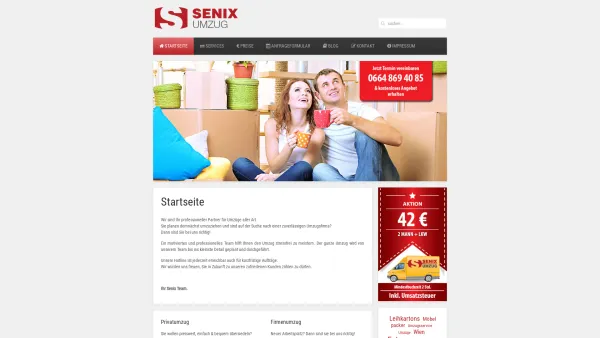 Website Screenshot: Senix Umzug - Startseite - Senix Umzug - Profesionelle Umzugfirma Wien - Date: 2023-06-26 10:21:23