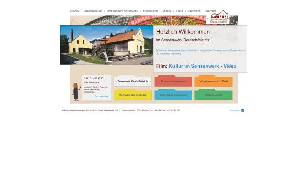 Website Screenshot: Sensenwerk Deutschfeistritz - Sensenwerk Deutschfeistritz - Herzlich Willkommen - Date: 2023-06-26 10:21:23