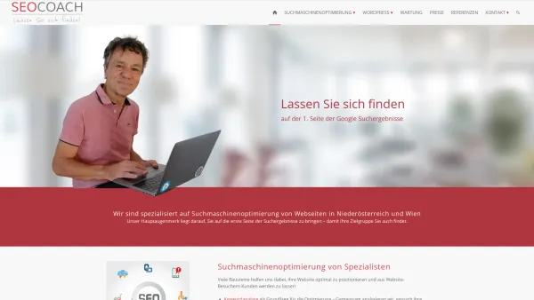 Website Screenshot: SEO Coach Suchmaschinenoptimierung Wien - Suchmaschinenoptimierung Wien, Niederösterreich - SEO Coach - Date: 2023-06-26 10:21:23